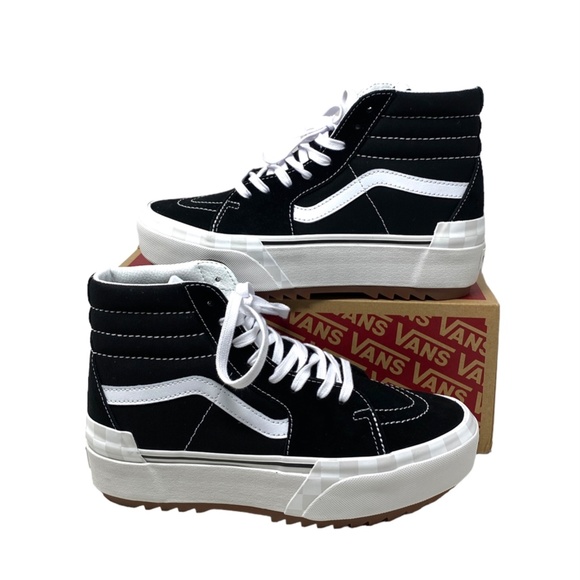 VANS Sk8-Hi Stacked Sneakers Women Size Platform Suede Canvas Shoes VN0A4BTW5ZN - Picture 2 of 9